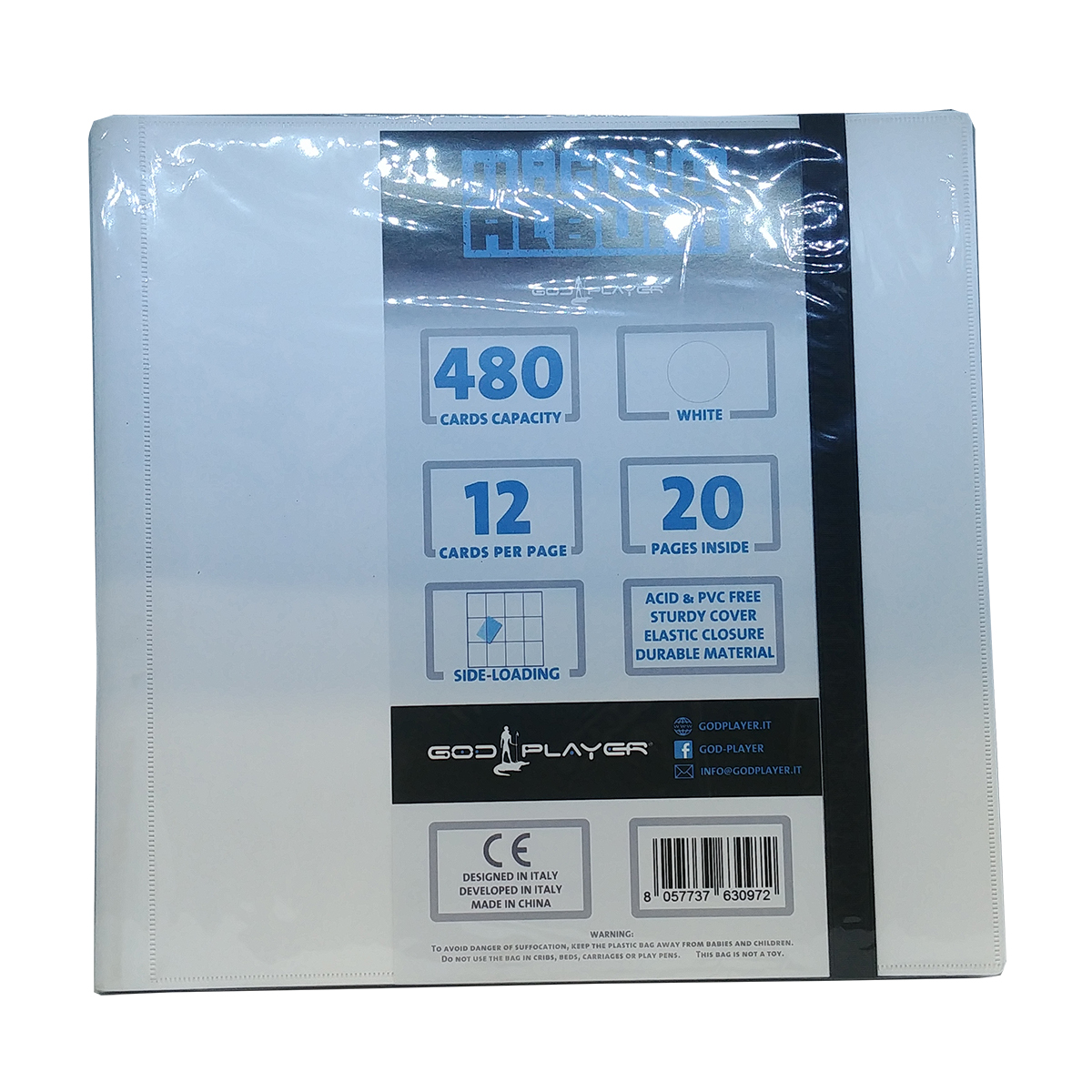 High Capacity God Player Magnum Album 504 Cards White Color Binder Portfolio for Collectible Card Games 